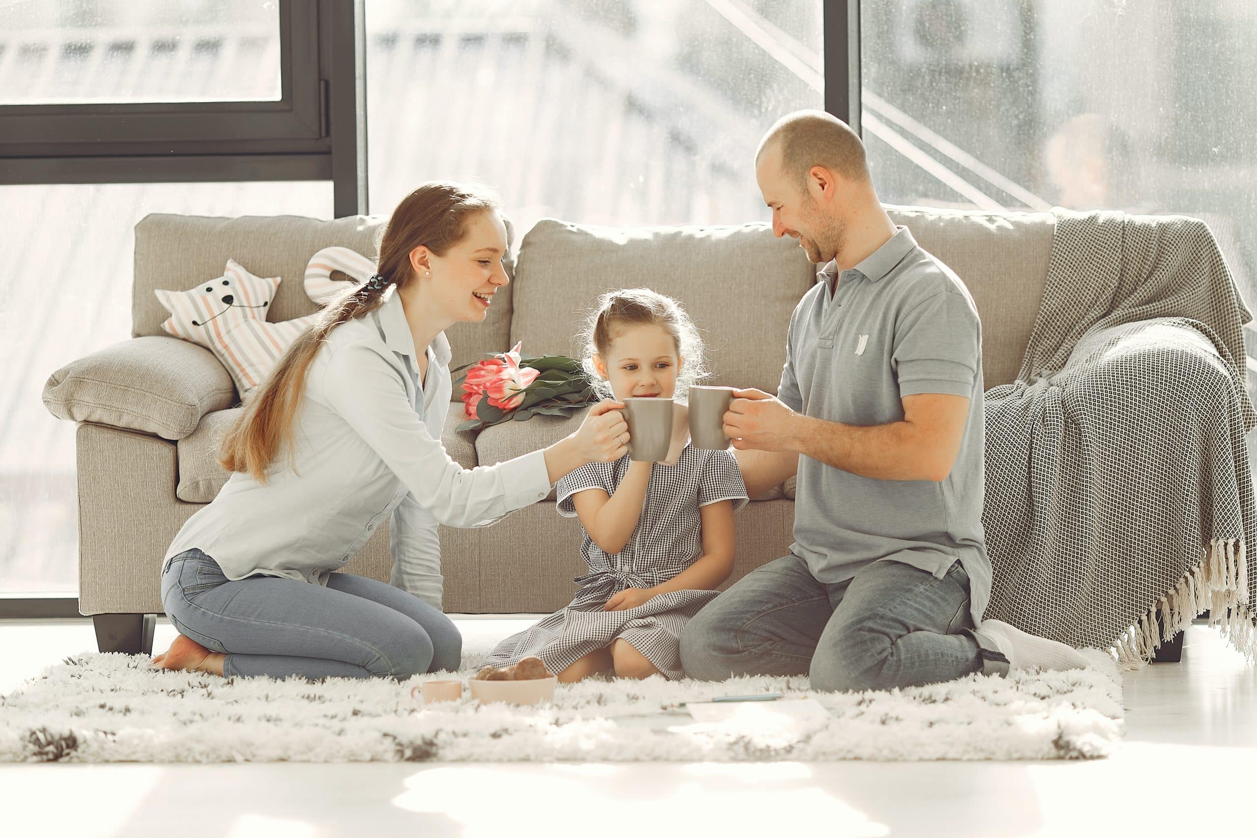 Young family in new home